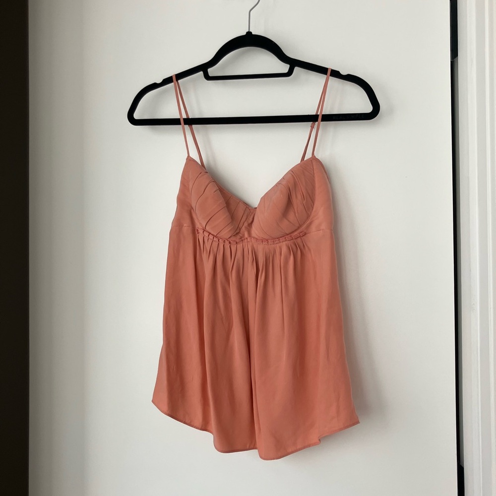 Black Halo Pink Coral Silk Tank Top